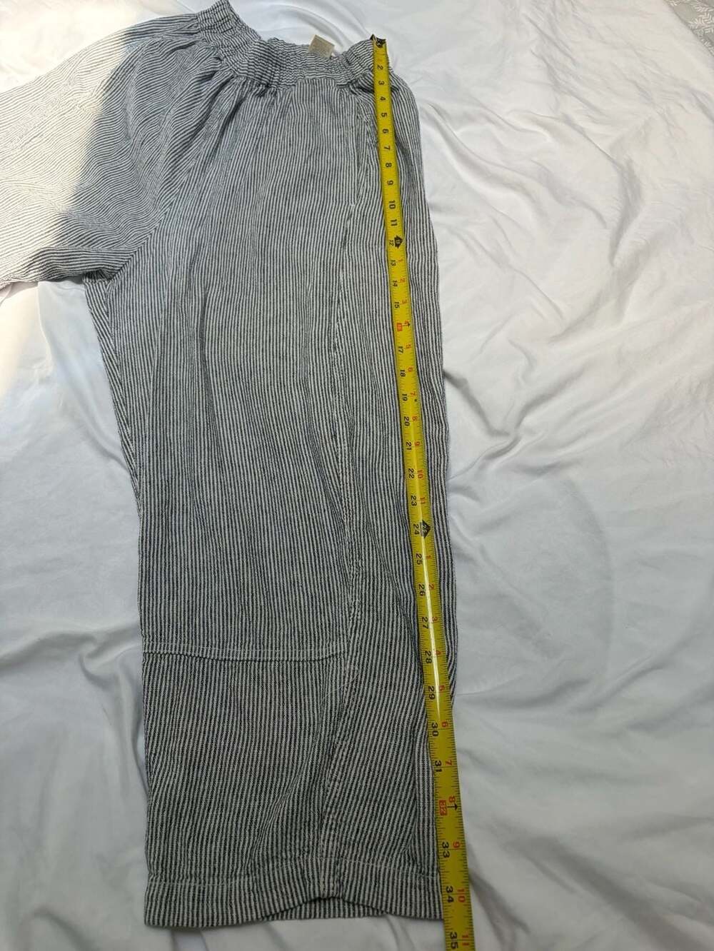 Max Studio London Striped Linen Blend Pull-On Lantern Pants size L - Picture 9 of 9